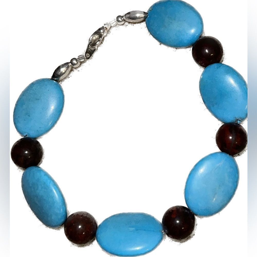 TURQUOISE and other stone bracelet, very cute! - Picture 2 of 3